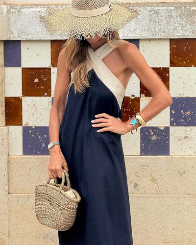 SIENNA™ | Elegantne Kleid, millel on Sügav Kaelus Seljal ja Ümberpööratud Krae