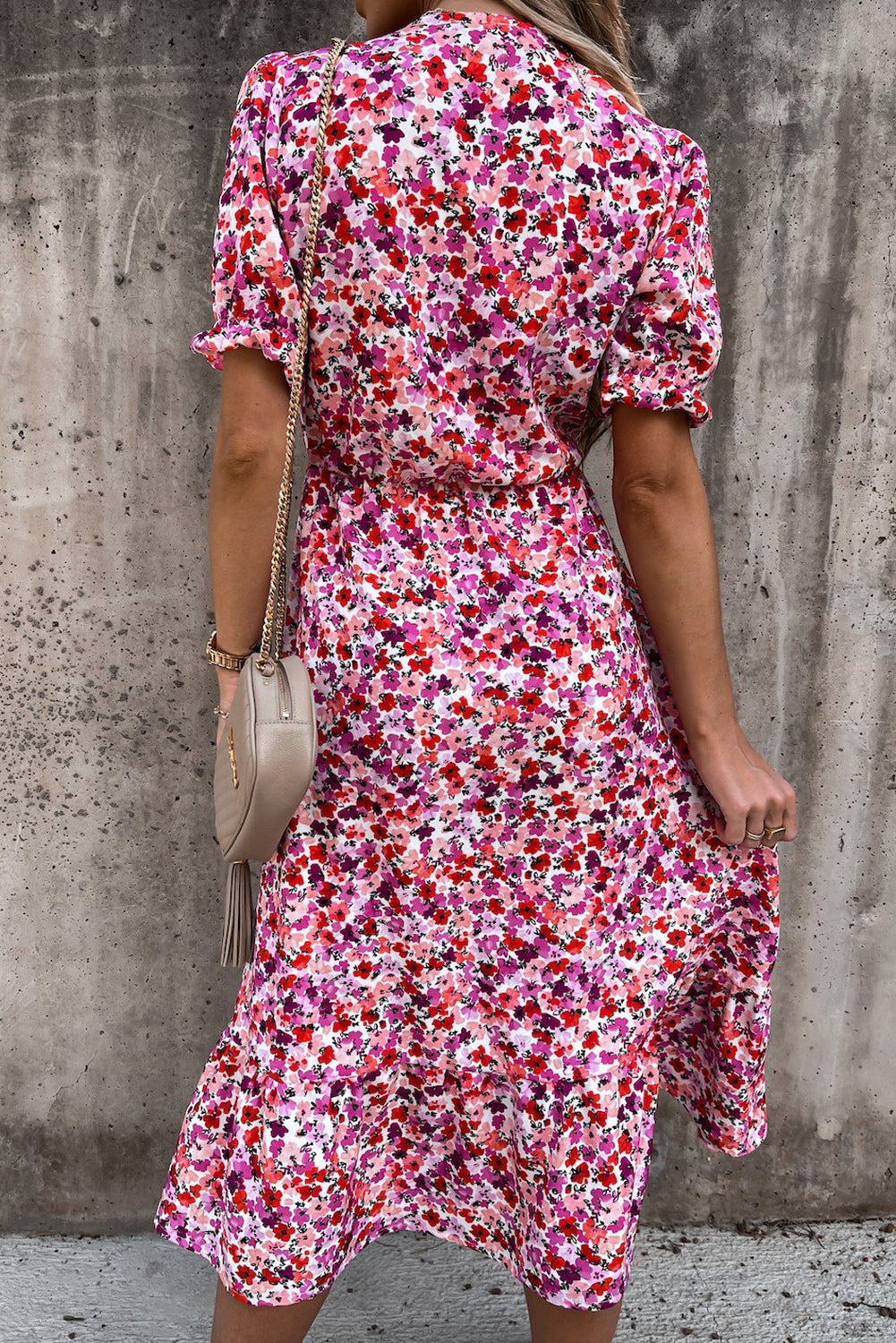 Georgia™ | Maxi Elegantne Kleit Lillede ja V-kujulise Kaelusega