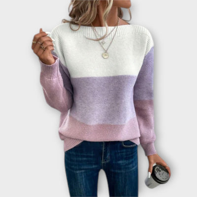 Clara - Elegantne kolme värvi patchwork kampsun