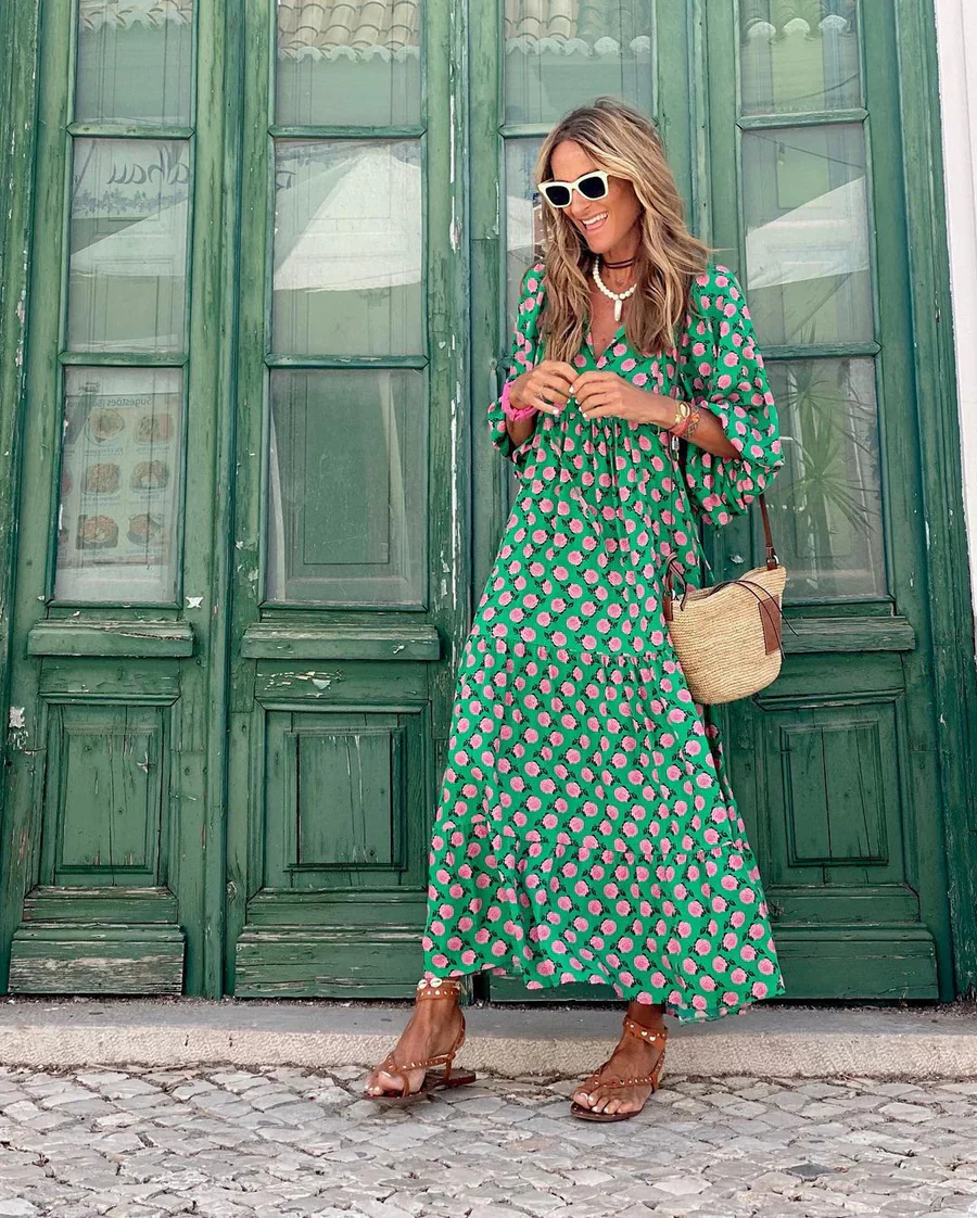 Elin™ | Boho puuvillane Maxi kleit