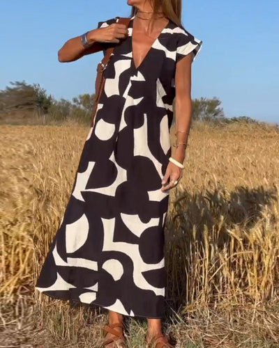 SITA™ | Elegantne Kleit Prindiga ja V-kaelusega