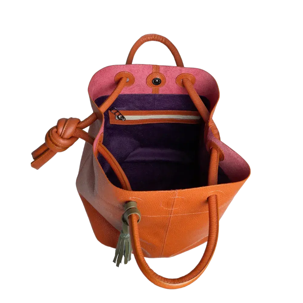 Brigitte Orange Naiste Nahk Kott