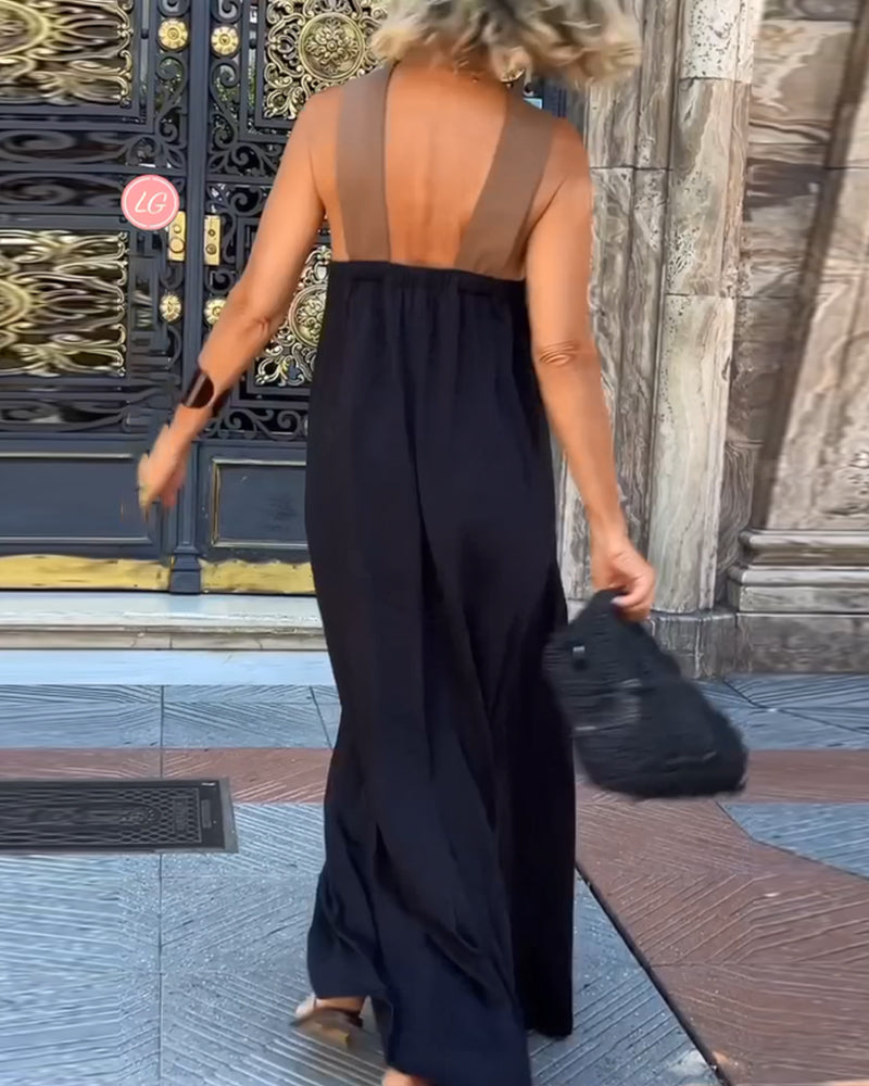 SIENNA™ | Elegantne Kleid, millel on Sügav Kaelus Seljal ja Ümberpööratud Krae