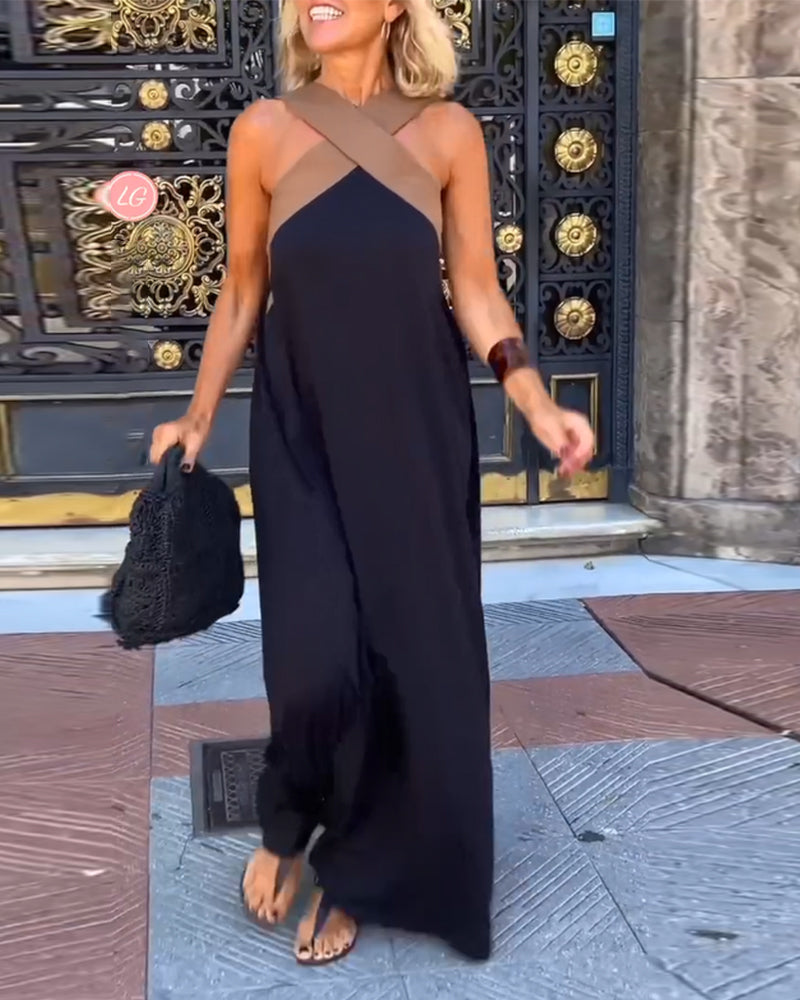 SIENNA™ | Elegantne Kleid, millel on Sügav Kaelus Seljal ja Ümberpööratud Krae