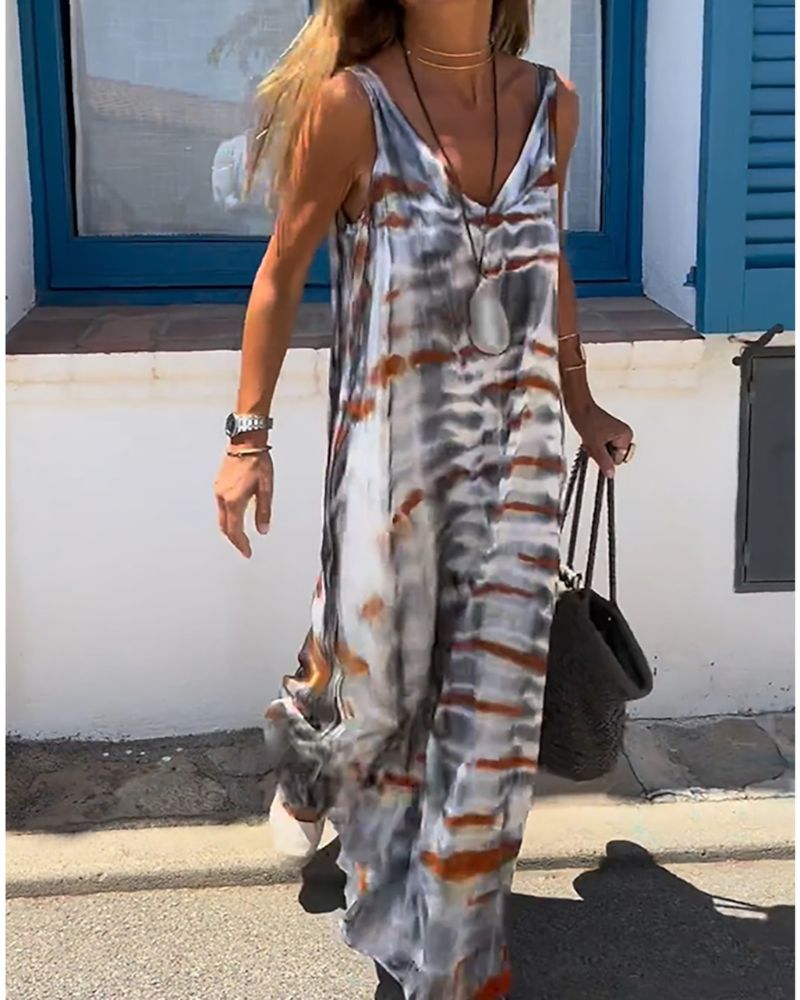 ÉLODIE™ | Suvekleit Ilma Varrukateta Rafineeritud Tie-Dye Stiilis