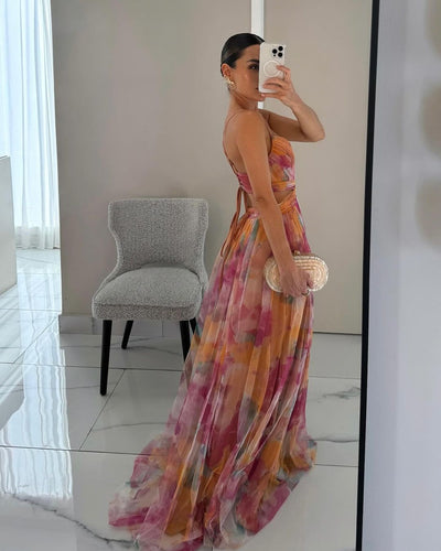 Giselle - Lummav Maxi-kleit Lilleseprindiga