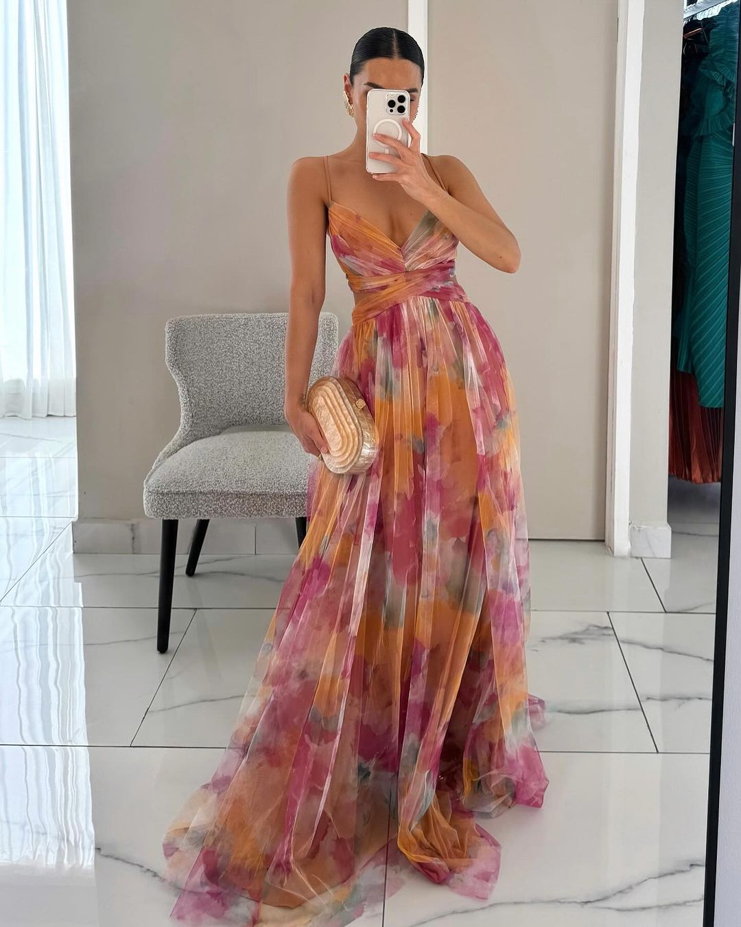 Giselle - Lummav Maxi-kleit Lilleseprindiga