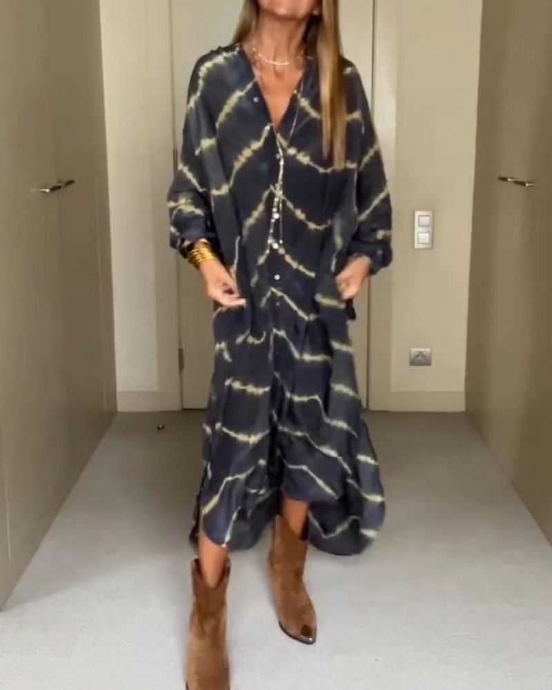 Clémence™ | Boho Elegantne Pikkade Triipudega Kleit