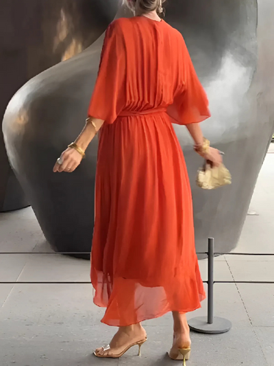 Astrid | Ajatu midi kleit premium valamise efektiga