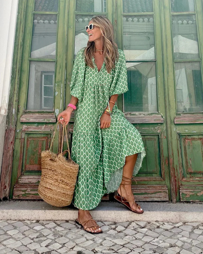 Elin™ | Boho puuvillane Maxi kleit
