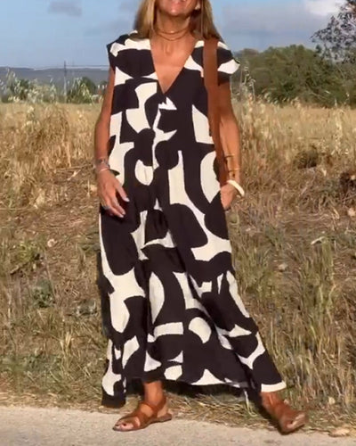 SITA™ | Elegantne Kleit Prindiga ja V-kaelusega