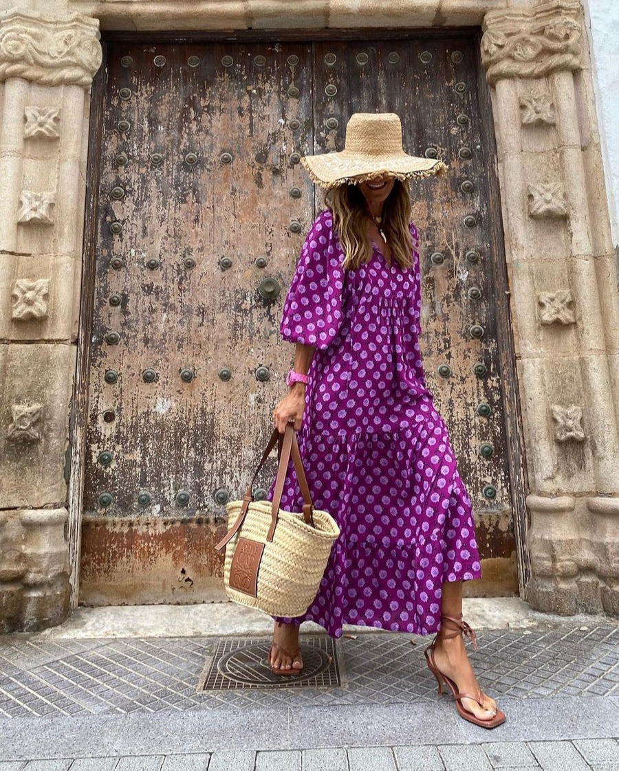 Elin™ | Boho puuvillane Maxi kleit
