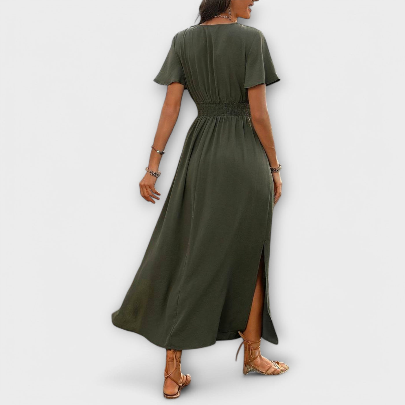 Heather - Elegantne Boho kleit V-kujulise dekolteega ja pikkade varrukatega