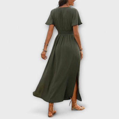 Heather - Elegantne Boho kleit V-kujulise dekolteega ja pikkade varrukatega