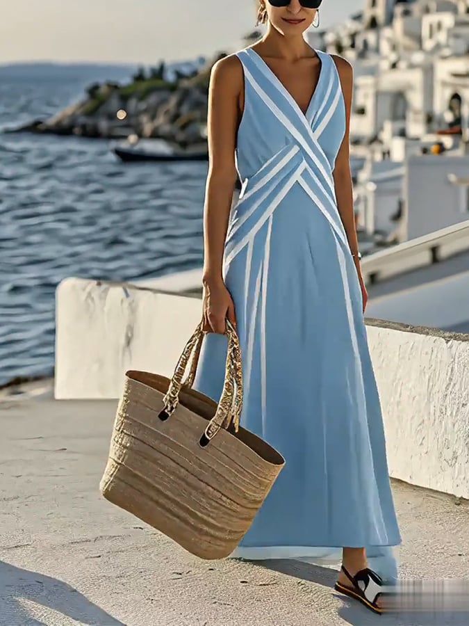 Adriana Linnen Maxi Kleid