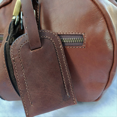 Pruun Nahk-Duffel-Kott