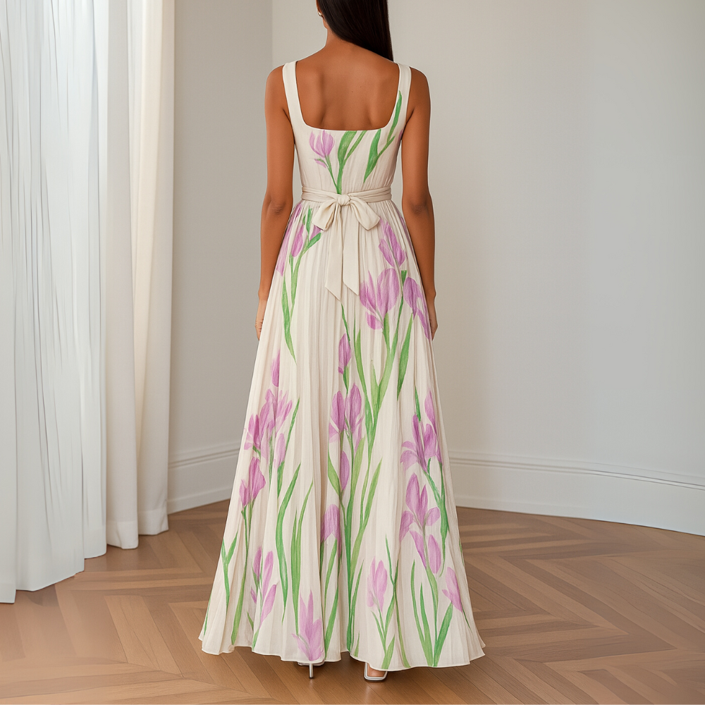 Nina Stiloso Pikk Plisseeritud Lillene Kleid