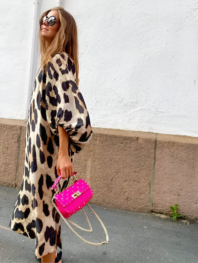 Silvie | Julge ja Elegantne Leopardimuster Kleid