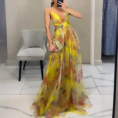Giselle - Lummav Maxi-kleit Lilleseprindiga