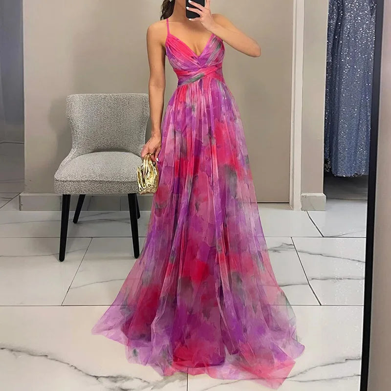 Giselle - Lummav Maxi-kleit Lilleseprindiga