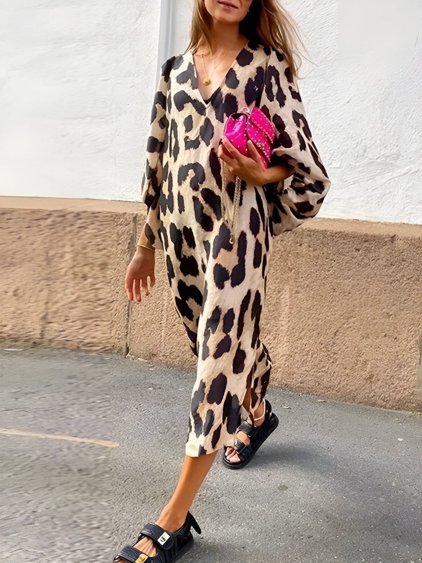 Silvie | Julge ja Elegantne Leopardimuster Kleid