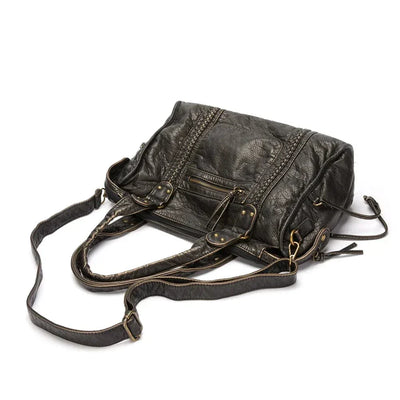 Stiilne Vintage Must Nahk Kott