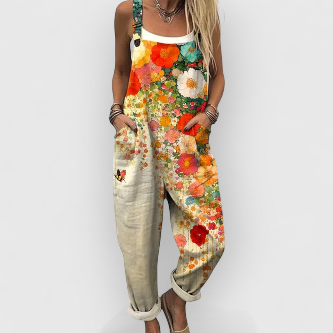Ester | Käsi valmistatud Vintage lilleline jumpsuit ainulaadse välimuse jaoks