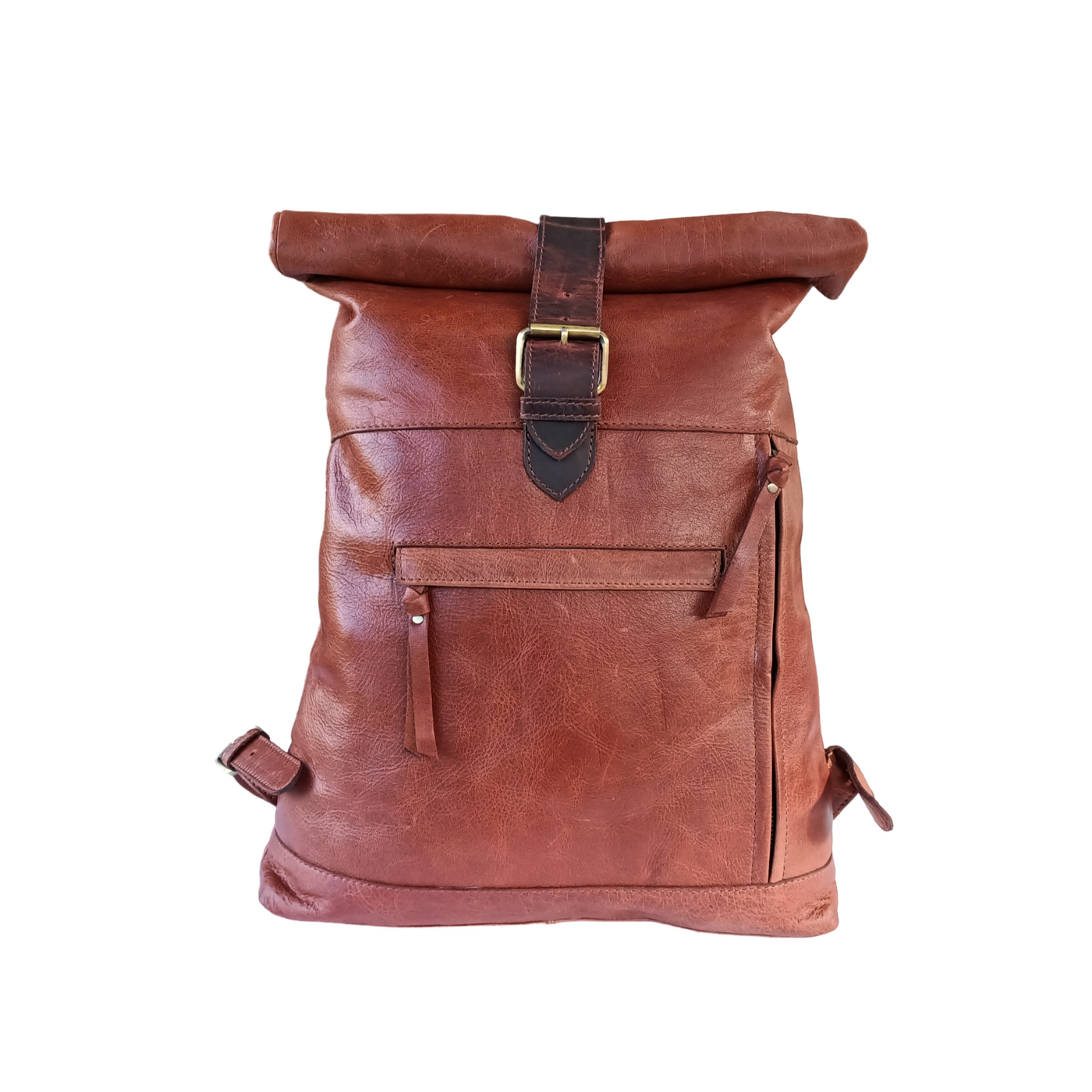 Tumepruun Nahk-Rucksack