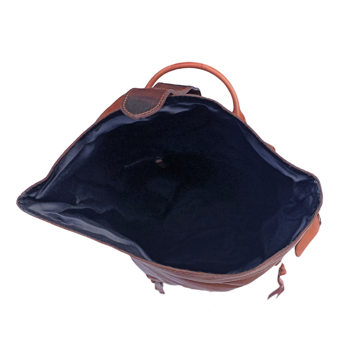 Tumepruun Nahk-Rucksack