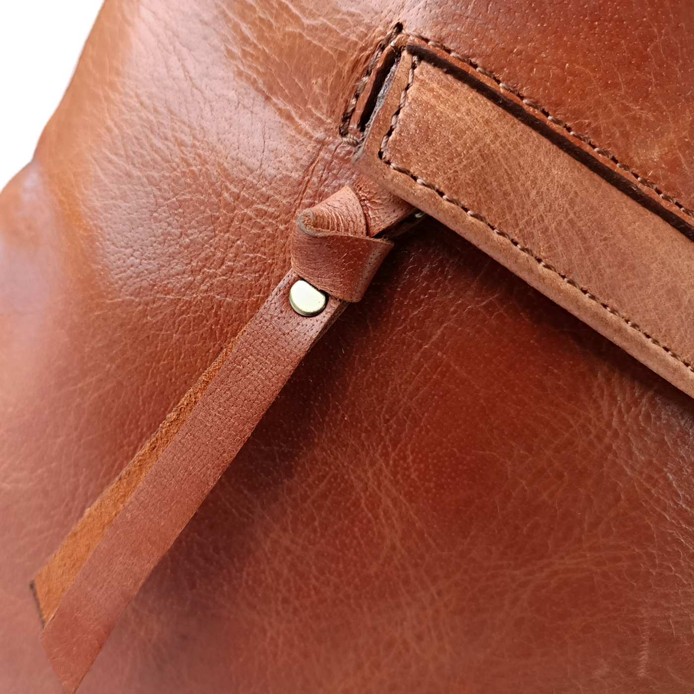 Tumepruun Nahk-Rucksack