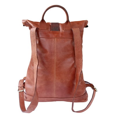 Tumepruun Nahk-Rucksack