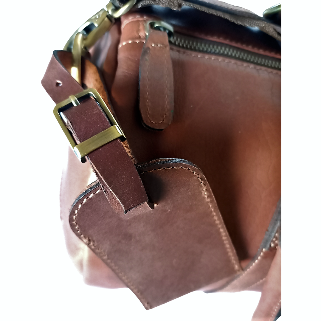 Pruun Nahk-Duffel-Kott