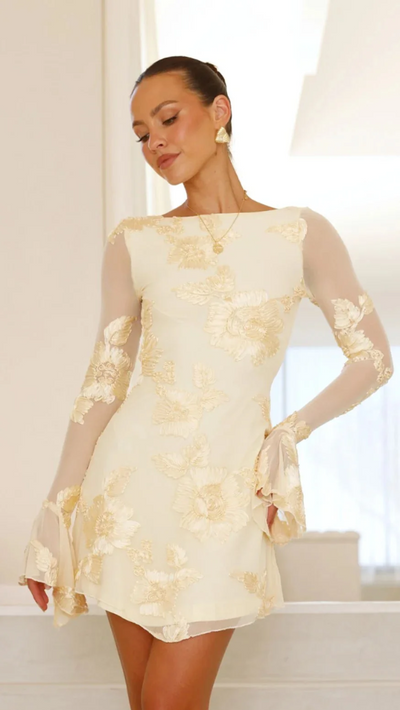 Cléa™ | Elegants Mini Kleit Lillemotiividega