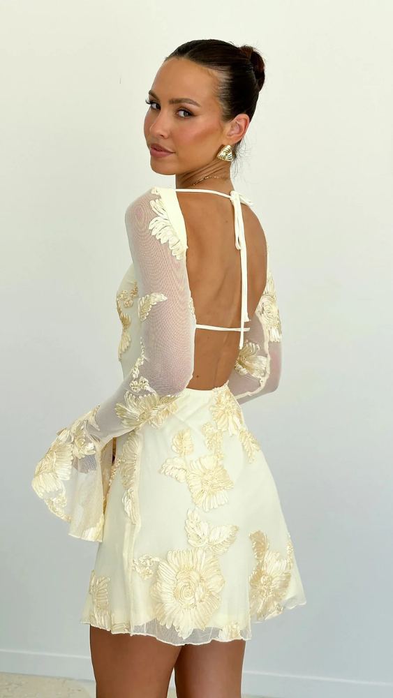 Cléa™ | Elegants Mini Kleit Lillemotiividega