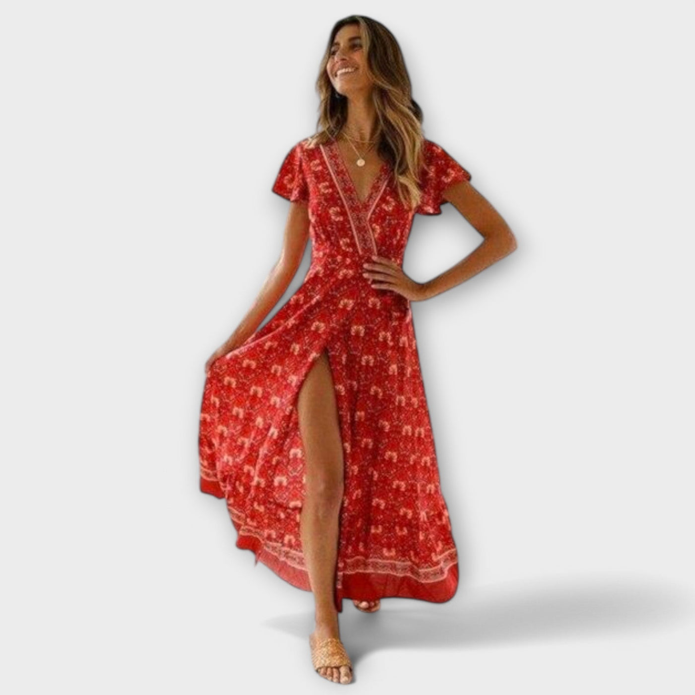 Briony - Boho Midi Kleit