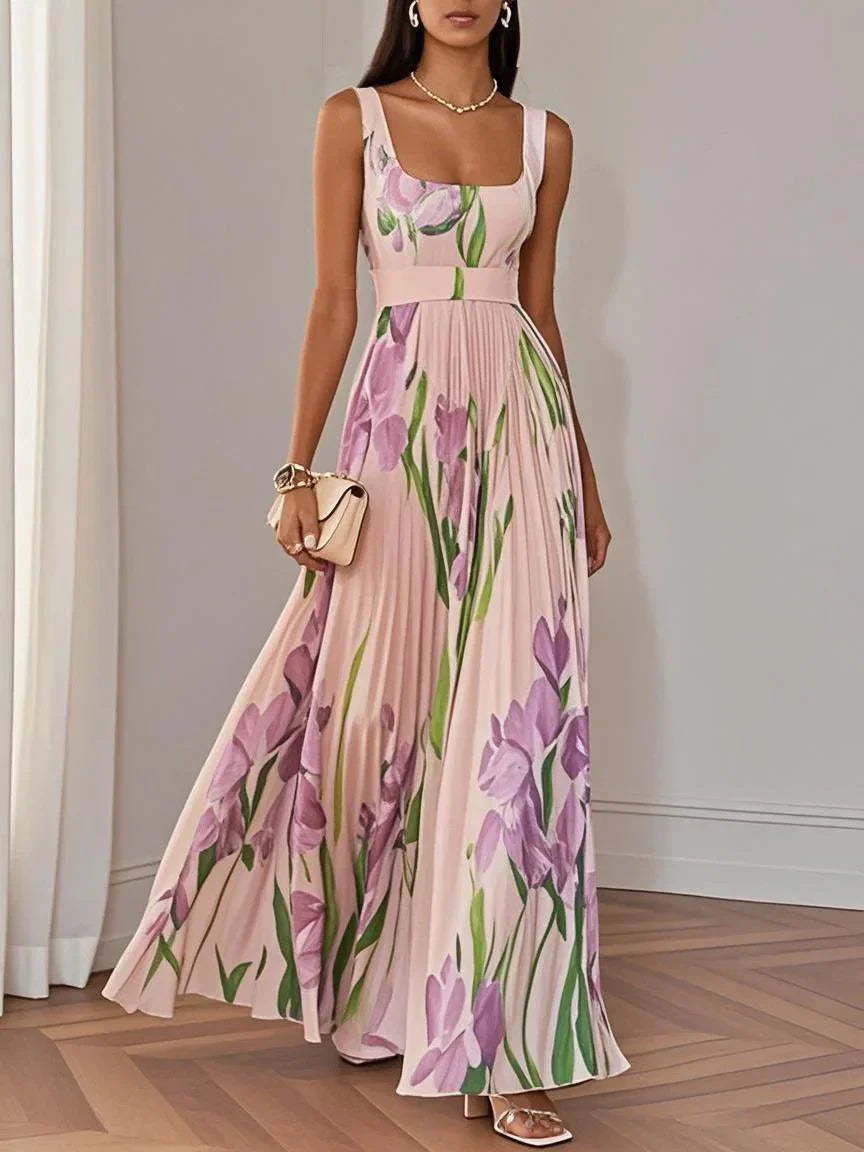 Nina Stiloso Pikk Plisseeritud Lillene Kleid