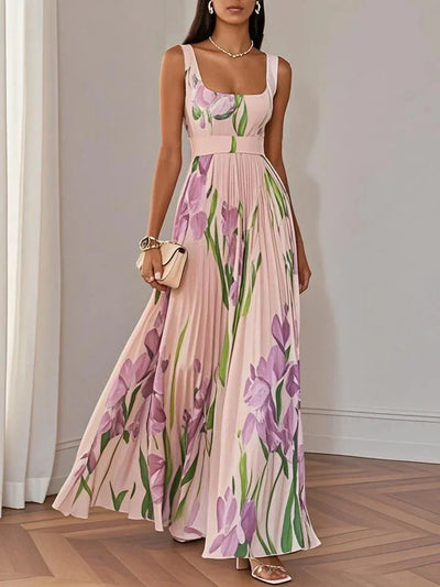Nina Stiloso Pikk Plisseeritud Lillene Kleid