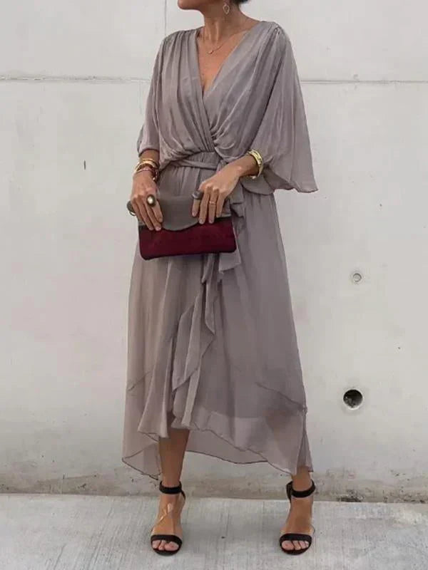Monica™ - Elegantsed šifoon-siidkleit veetleva V-dekolteega