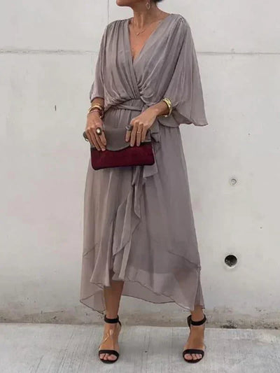 Monica™ - Elegantsed šifoon-siidkleit veetleva V-dekolteega