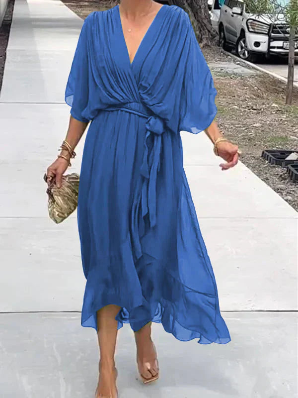 Monica™ - Elegantsed šifoon-siidkleit veetleva V-dekolteega