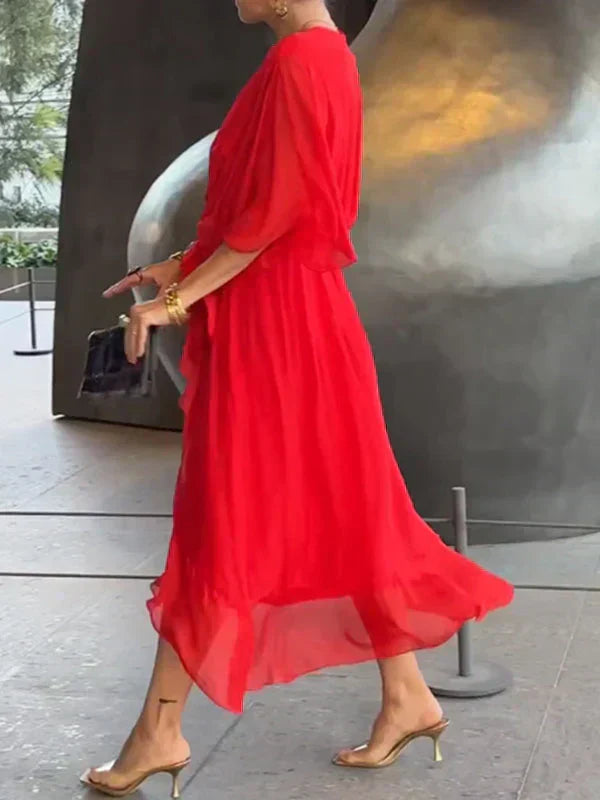 Monica™ - Elegantsed šifoon-siidkleit veetleva V-dekolteega